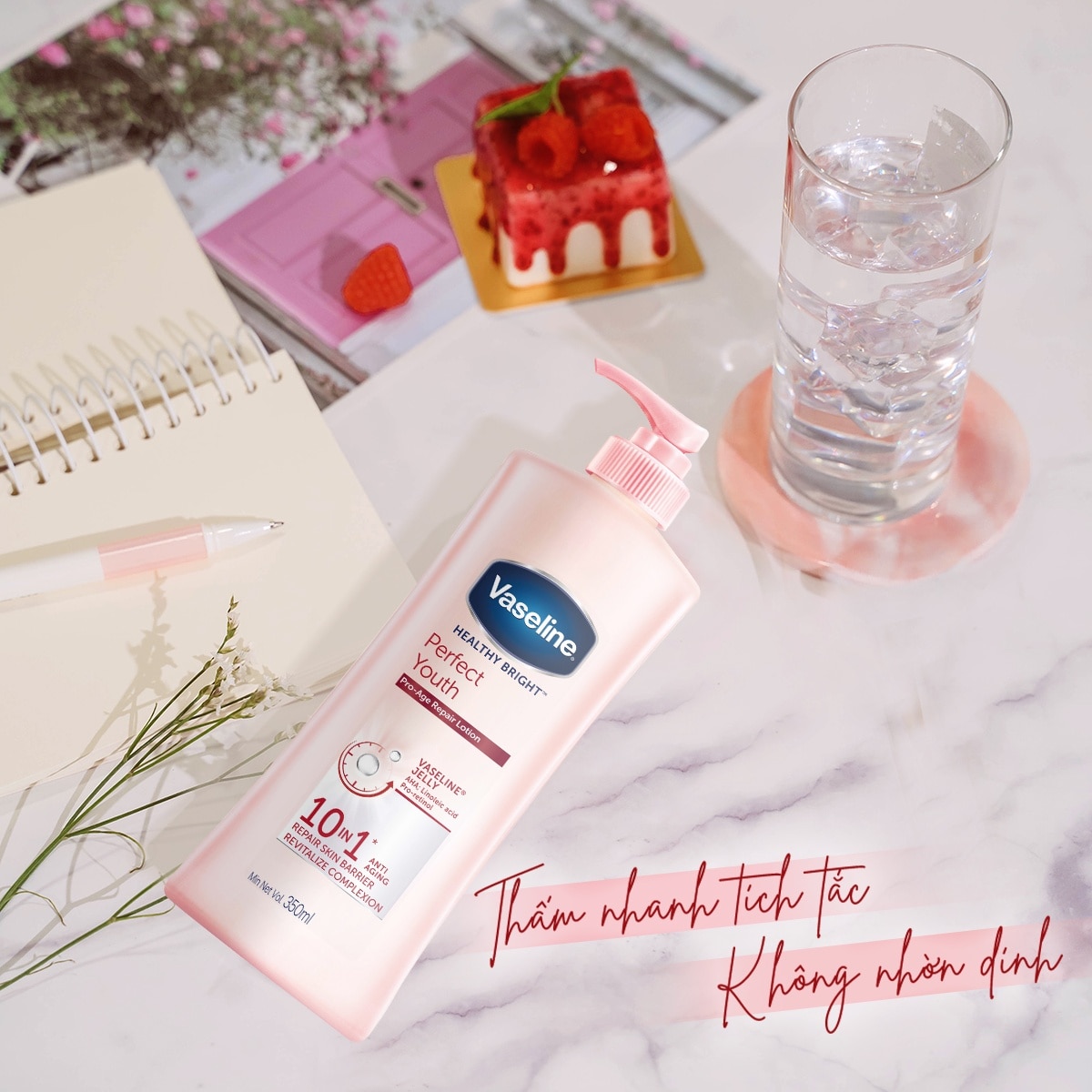 Sữa Dưỡng Thể Vaseline Perfect Youth Anti-Aging Ngừa Lão Hóa 350ml image
