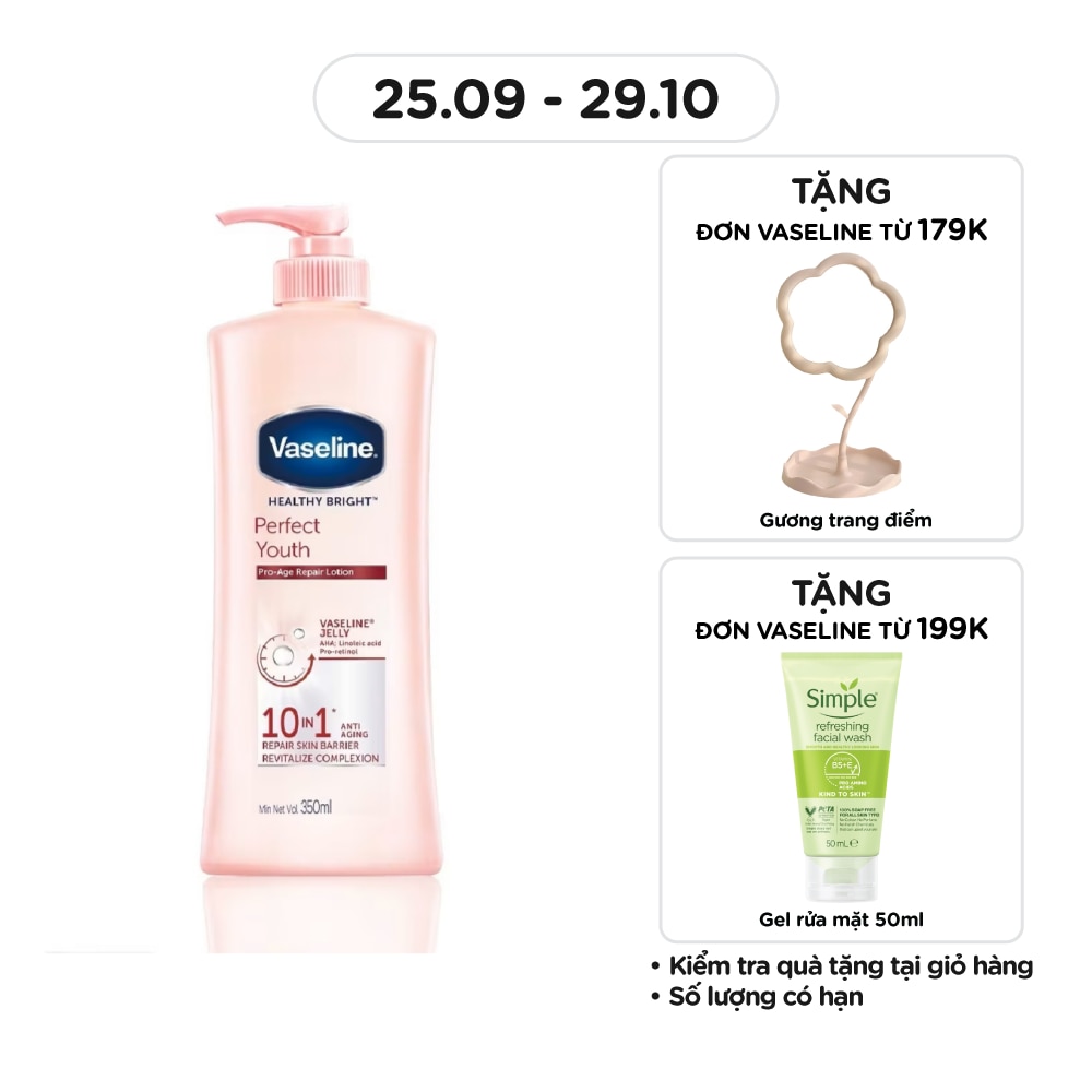 Sữa Dưỡng Thể Vaseline Perfect Youth Anti-Aging Ngừa Lão Hóa 350ml