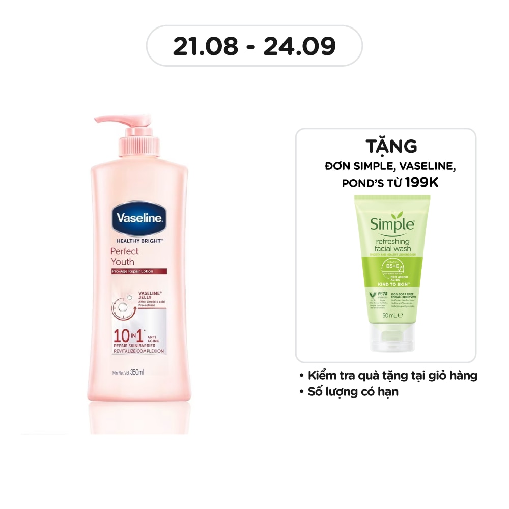 Sữa Dưỡng Thể Vaseline Perfect Youth Anti-Aging Ngừa Lão Hóa 350ml