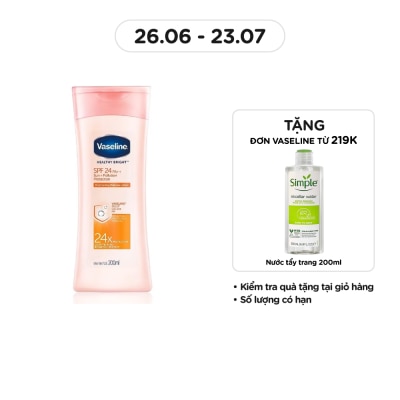 VASELINE Sữa Dưỡng Thể Vaseline Sun+ Pollution Protection SPF24 PA++ Chống Nắng và Dưỡng Sáng Da 200ml