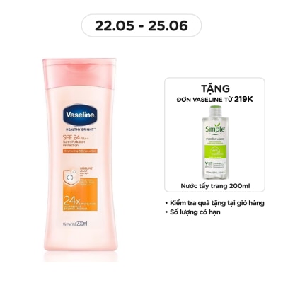 VASELINE Sữa Dưỡng Thể Vaseline Sun+ Pollution Protection SPF24 PA++ Chống Nắng và Dưỡng Sáng Da 200ml