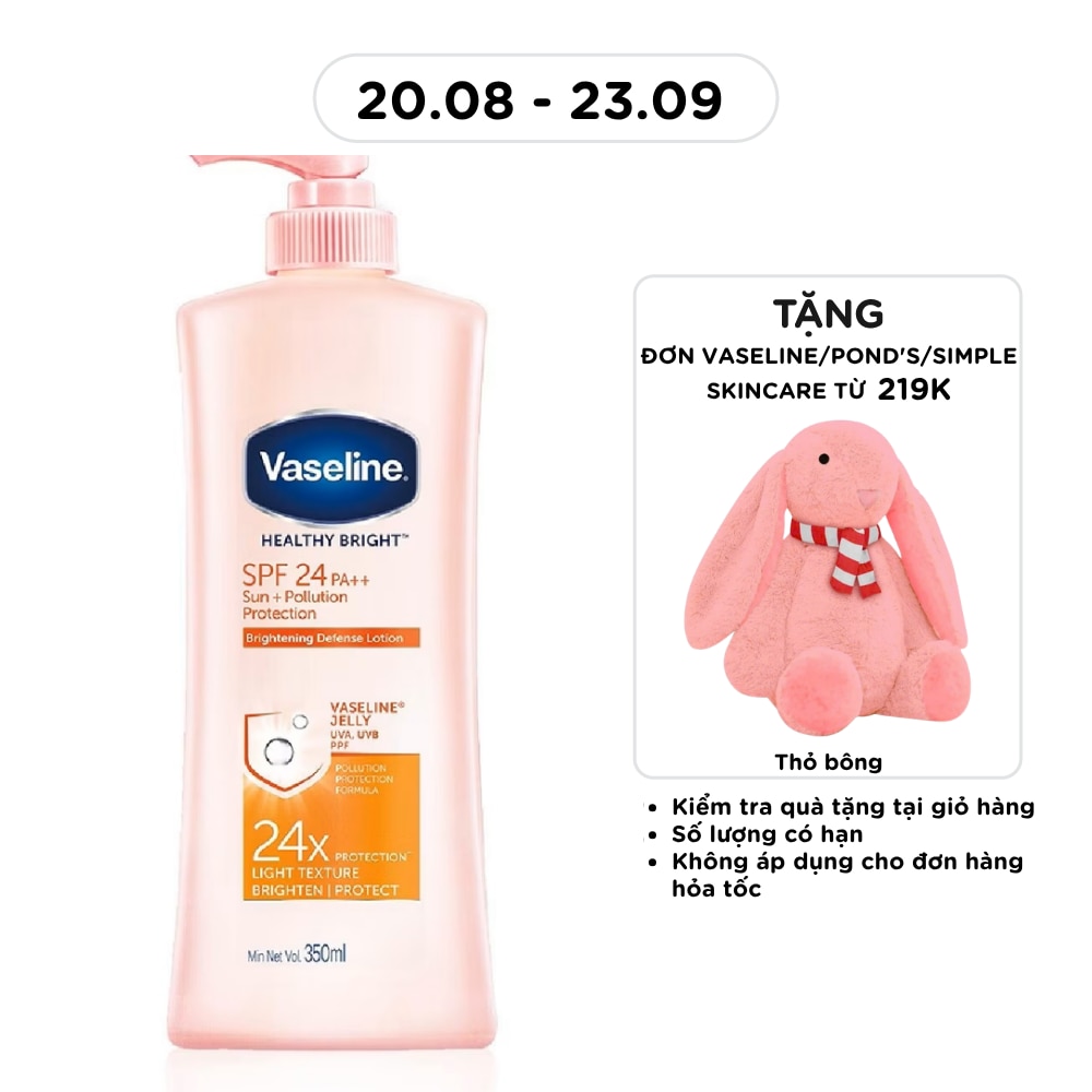 Sữa Dưỡng Thể Vaseline Sun+ Pollution Protection SPF24 PA++ Chống Nắng và Dưỡng Sáng Da 350ml image
