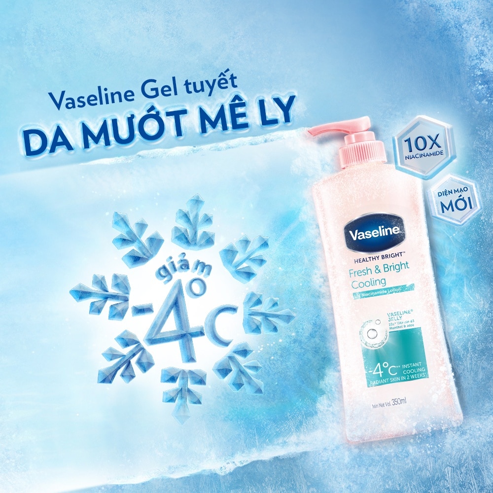 Gel Dưỡng Thể Vaseline Fresh & Bright Cooling Dưỡng Sáng Mát Lạnh 350ml image