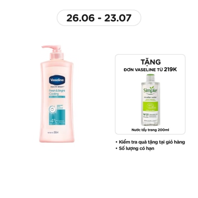 VASELINE Gel Dưỡng Thể Vaseline Fresh & Bright Cooling Dưỡng Sáng Mát Lạnh 350ml