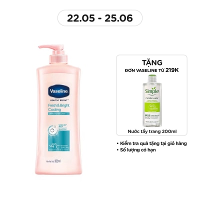 VASELINE Gel Dưỡng Thể Vaseline Fresh & Bright Cooling Dưỡng Sáng Mát Lạnh 350ml