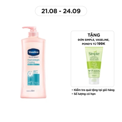 VASELINE Gel Dưỡng Thể Vaseline Fresh & Bright Cooling Dưỡng Sáng Mát Lạnh 350ml