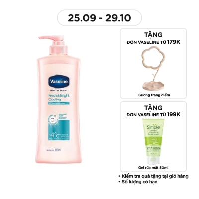 VASELINE Gel Dưỡng Thể Vaseline Fresh & Bright Cooling Dưỡng Sáng Mát Lạnh 350ml