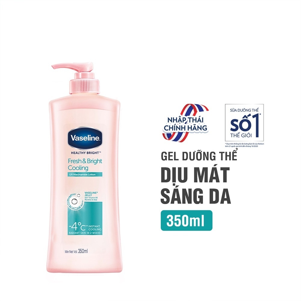 Gel Dưỡng Thể Vaseline Fresh & Bright Cooling Dưỡng Sáng Mát Lạnh 350ml image