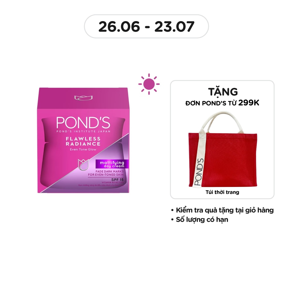 Kem Dưỡng Ẩm Ban Ngày Pond's Flawless Radiance Mattifying Day Cream SPF15 PA++ Làm Đều Màu Da 50g