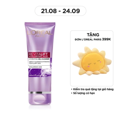 L'OREAL PARIS Sữa Rửa Mặt Dạng Gel L'Oreal Paris Revitalift Hyaluronic Acid Hydrating Giúp Sáng Mịn 100ml