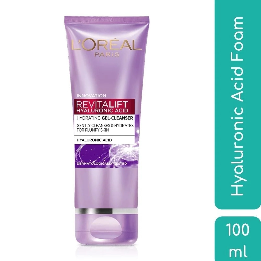 Sữa Rửa Mặt Dạng Gel L'Oreal Paris Revitalift Hyaluronic Acid Hydrating Giúp Sáng Mịn 100ml