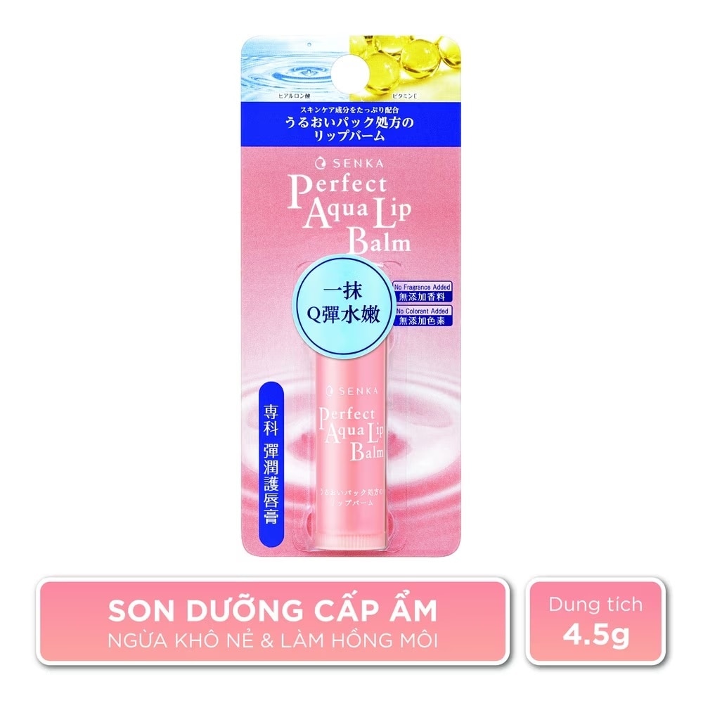 Son Dưỡng Môi Senka Perfect Aqua Lip Balm Giúp Cấp Ẩm 4.5g