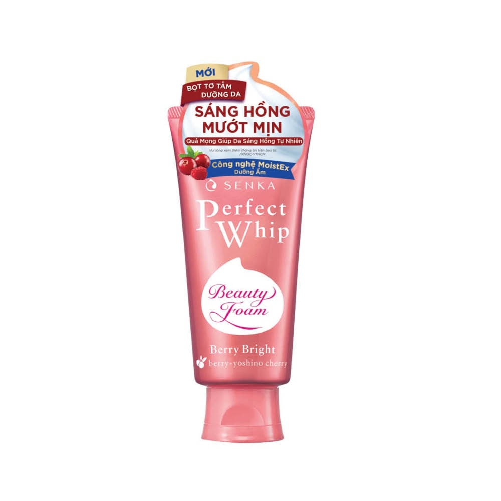 Sữa Rửa Mặt Senka Perfect Whip Berry Bright Dưỡng Da Sáng Hồng 100g