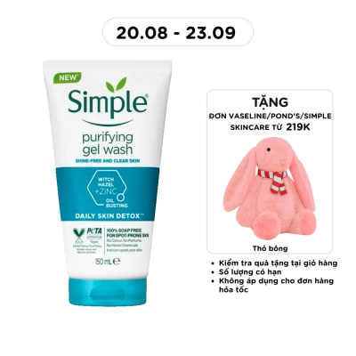 SIMPLE - Gel Rửa Mặt Simple Purifying Daily Skin Detox Dành Cho Da Dầu và Da Nhạy Cảm 150ml image