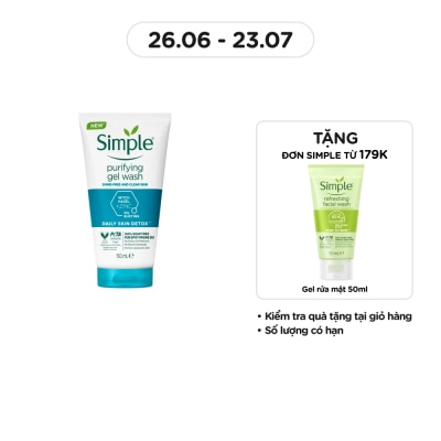 SIMPLE Purifying Facial Gel Wash For Oily & Sensitive Skin 150ml