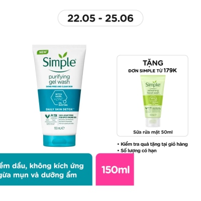 SIMPLE Purifying Facial Gel Wash For Oily & Sensitive Skin 150ml