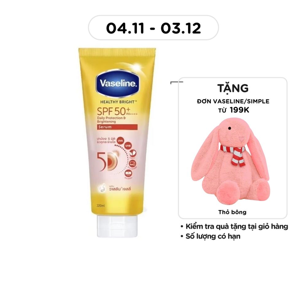 Tinh Chất Chống Nắng Toàn Thân Vaseline Brightening Serum SPF50+ PA++++ 300ml