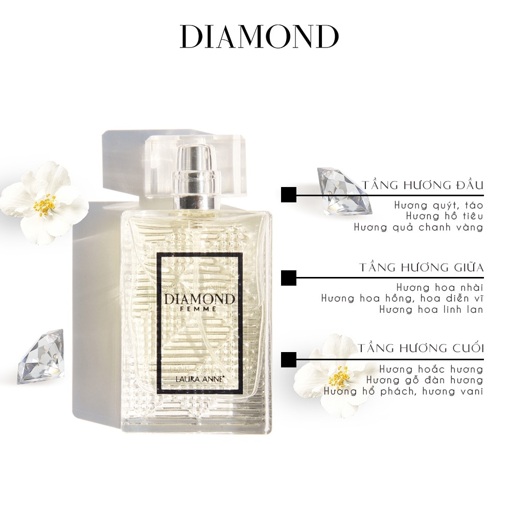 Nước Hoa Laura Anne Diamond Femme 45ml .#White