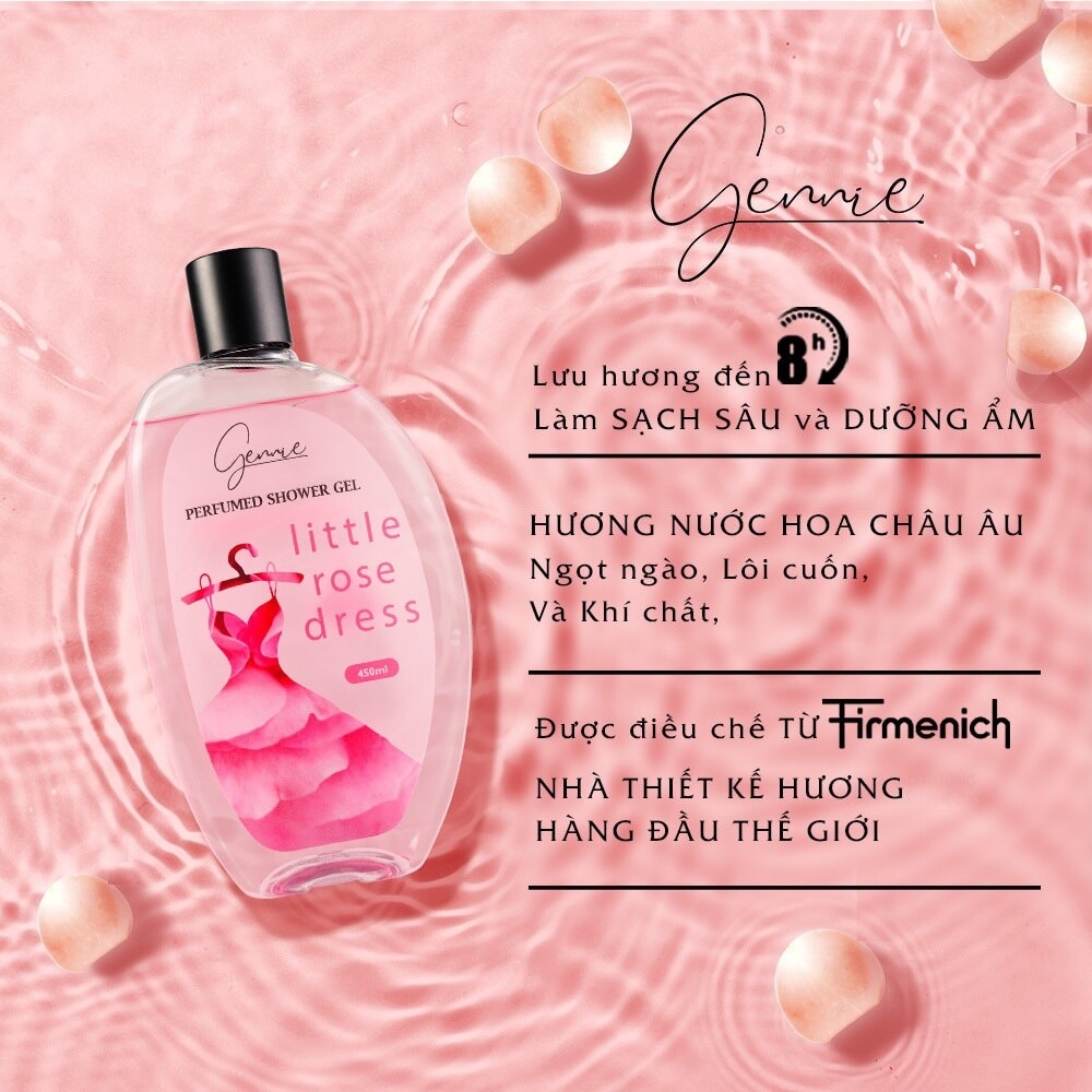 Sữa Tắm Nước Hoa Gennie Little Rose Dress Shower Gel Độc Đáo và Khác Biệt 450ml