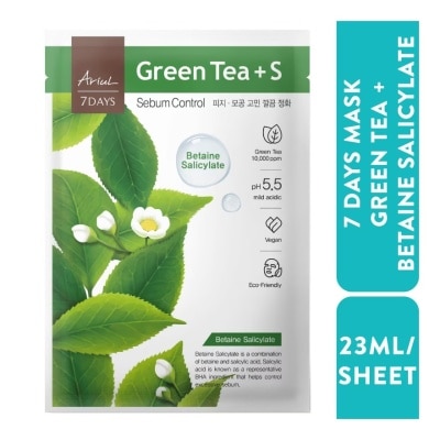 ARIUL Mặt Nạ Ariul 7Days Green Tea + Betaine Salicylate Trà Xanh Se Khít Chân Lông Điều Tiết Bã Nhờn 23ml