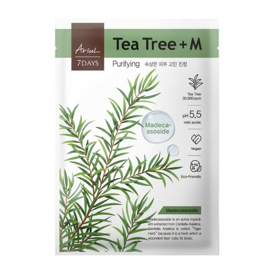 Mặt Nạ Ariul 7Days Tea Tree + Madecassoside Tràm Trà Giảm Mẩn Đỏ & Cải Thiện Da Mụn 23ml