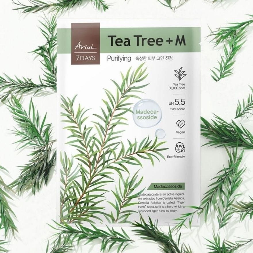 Mặt Nạ Ariul 7Days Tea Tree + Madecassoside Tràm Trà Giảm Mẩn Đỏ & Cải Thiện Da Mụn 23ml