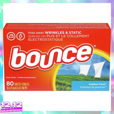 BOUNCE Giấy Thơm Quần Áo Bounce Dùng Cho Máy Sấy Outdoor Fresh 80 Tờ