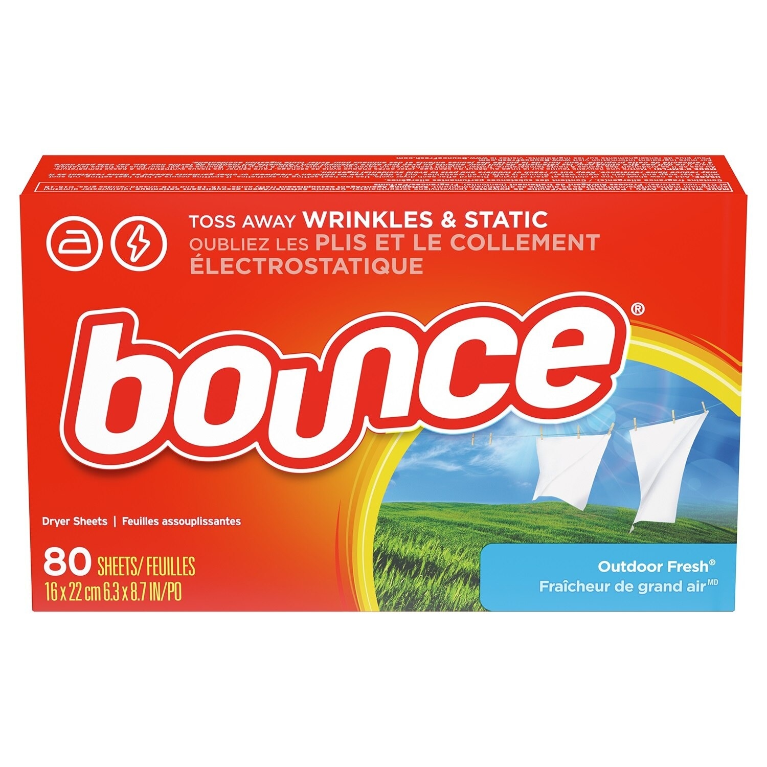 Giấy Thơm Quần Áo Bounce Dùng Cho Máy Sấy Outdoor Fresh 80 Tờ