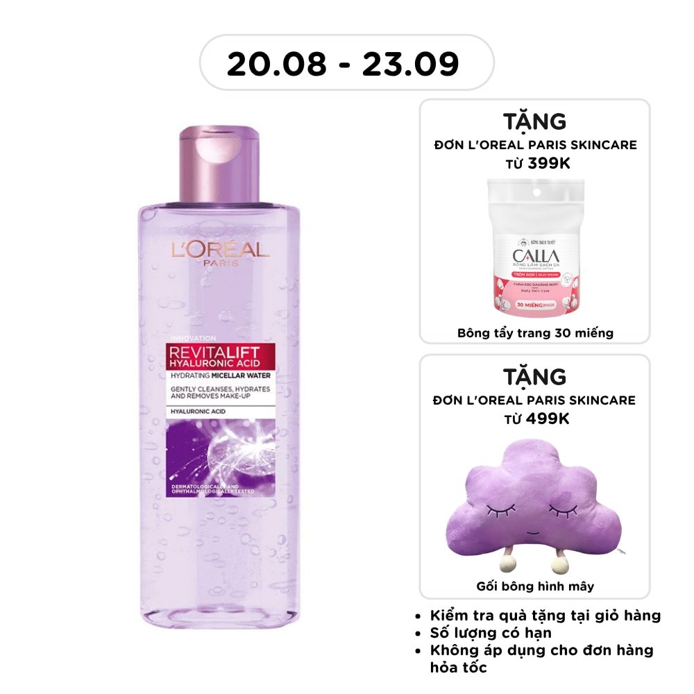 Nước Tẩy Trang L'Oreal Paris Giúp Căng Mịn Da Revitalift Hyaluronic Acid Micellar Water 400ml image