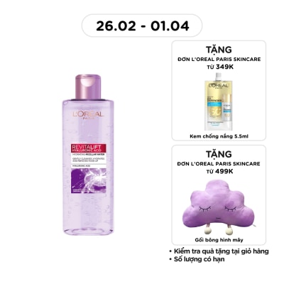 L'OREAL PARIS Nước Tẩy Trang L'Oreal Paris Giúp Căng Mịn Da Revitalift Hyaluronic Acid Micellar Water 400ml