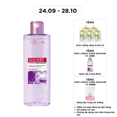 L'OREAL PARIS Nước Tẩy Trang L'Oreal Paris Giúp Căng Mịn Da Revitalift Hyaluronic Acid Micellar Water 400ml image