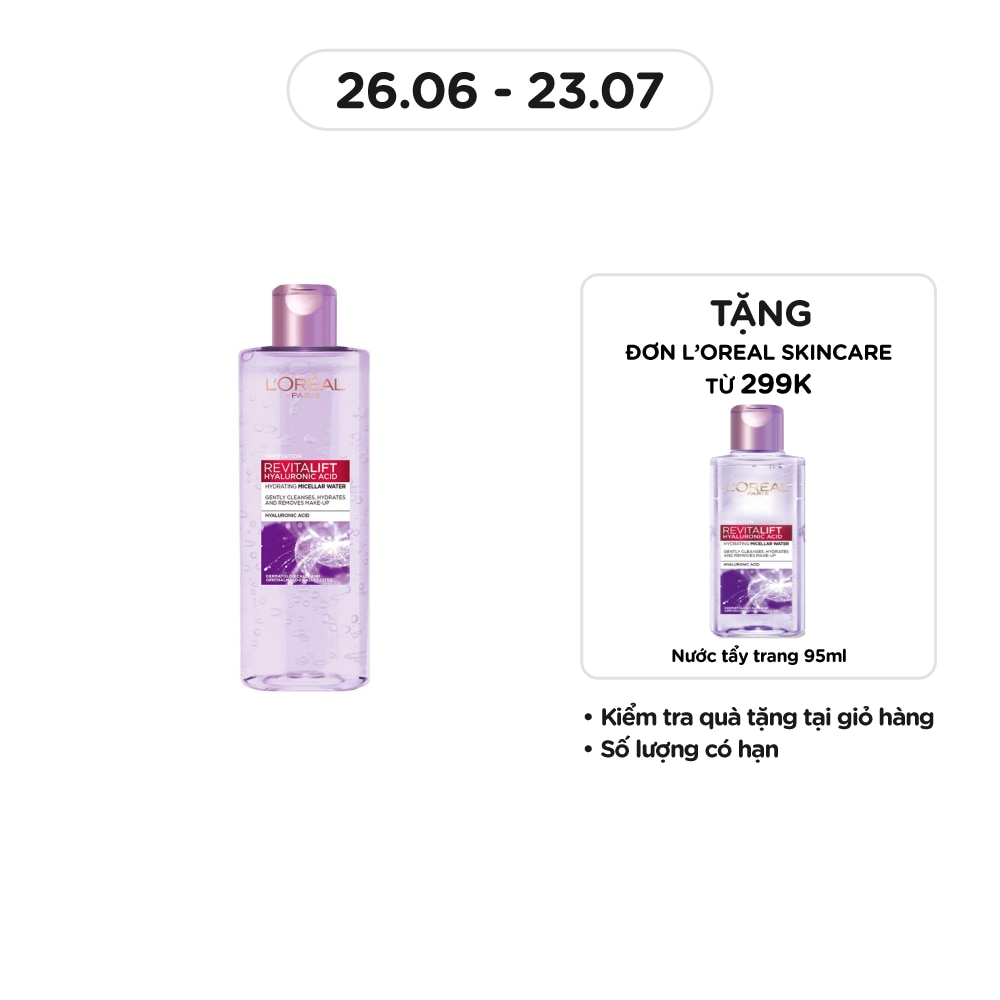 Nước Tẩy Trang L'Oreal Paris Giúp Căng Mịn Da Revitalift Hyaluronic Acid Micellar Water 400ml