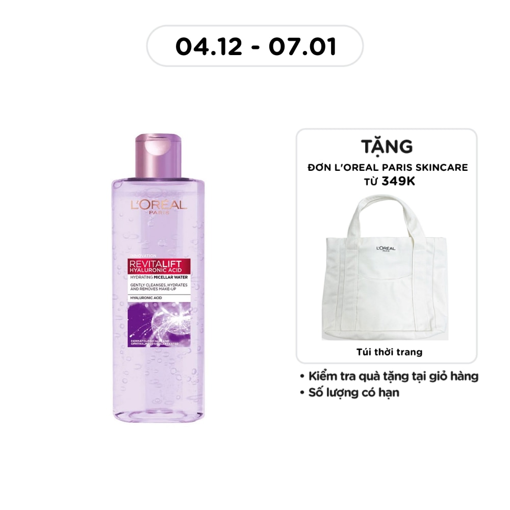 Nước Tẩy Trang L'Oreal Paris Giúp Căng Mịn Da Revitalift Hyaluronic Acid Micellar Water 400ml