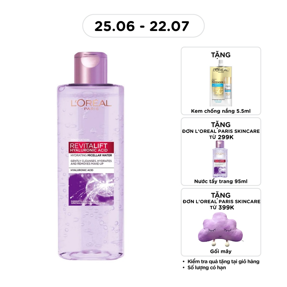 Nước Tẩy Trang L'Oreal Paris Giúp Căng Mịn Da Revitalift Hyaluronic Acid Micellar Water 400ml