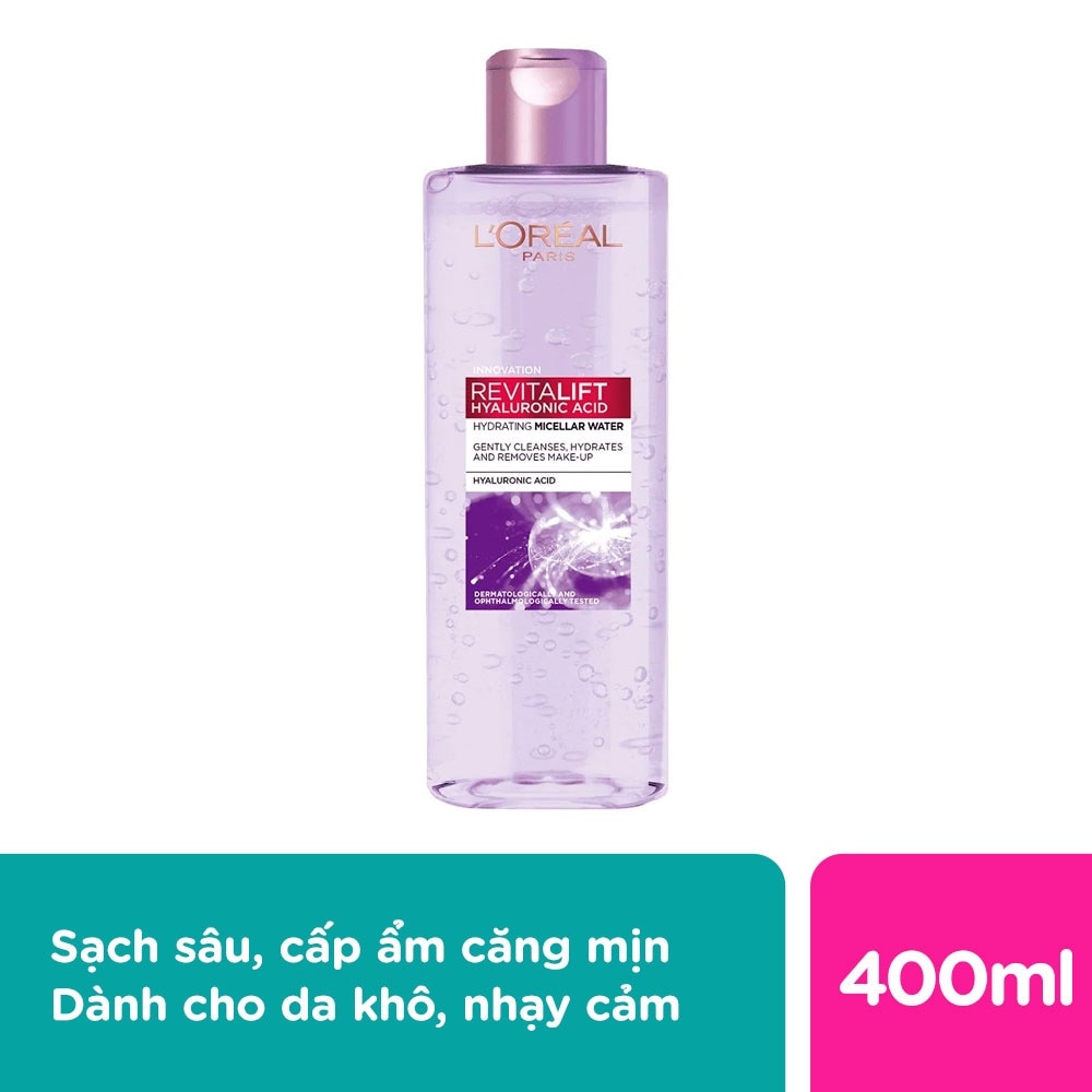 Nước Tẩy Trang L'Oreal Paris Giúp Căng Mịn Da Revitalift Hyaluronic Acid Micellar Water 400ml