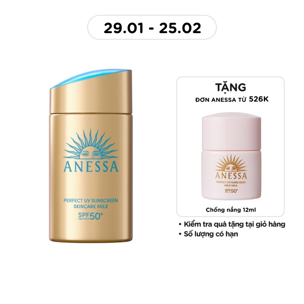 Sữa Chống Nắng Anessa Dưỡng Da Kiềm Dầu Bảo Vệ Hoàn Hảo Perfect UV SPF50+ PA++++ 60ml