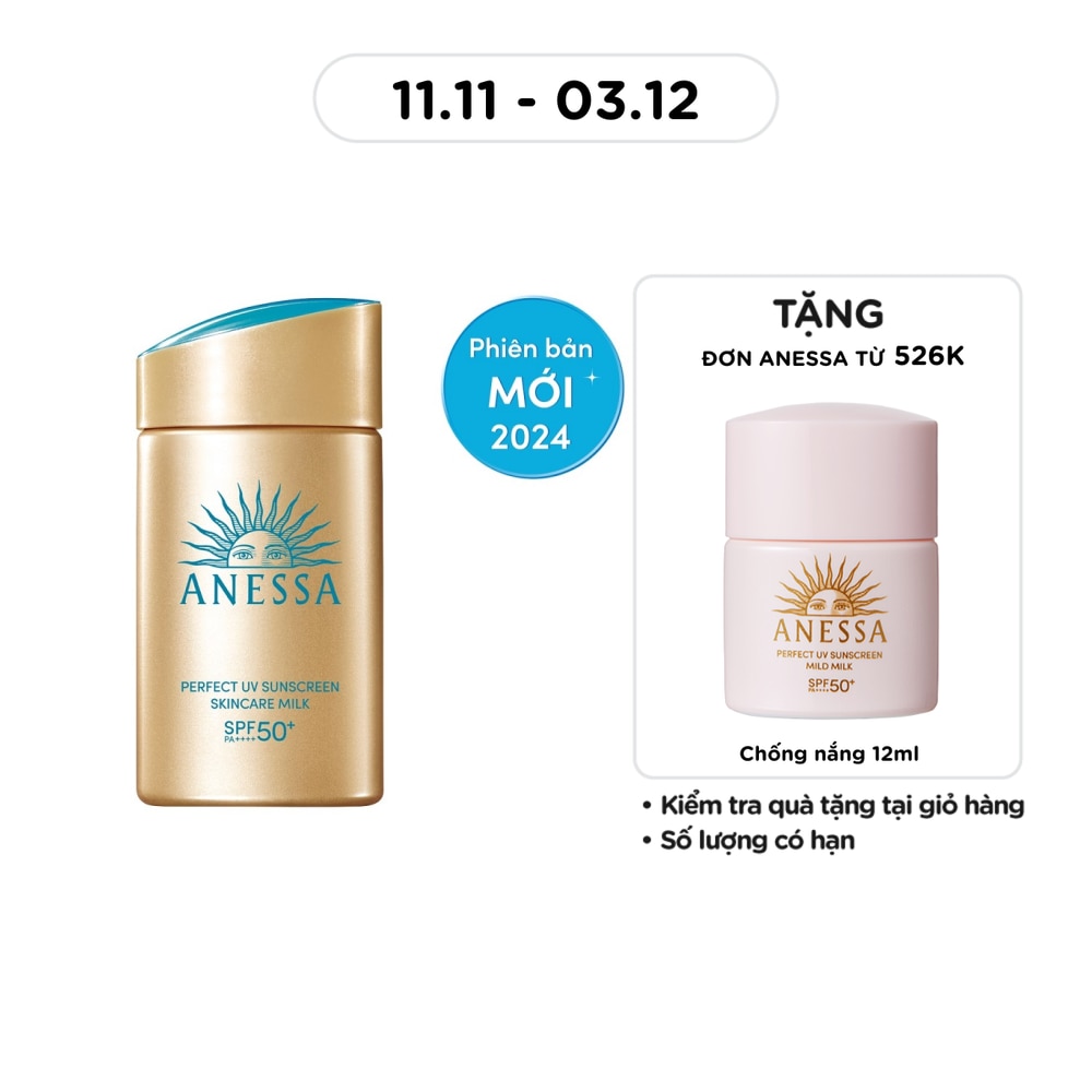 Sữa Chống Nắng Anessa Dưỡng Da Kiềm Dầu Bảo Vệ Hoàn Hảo Perfect UV SPF50+ PA++++ 60ml