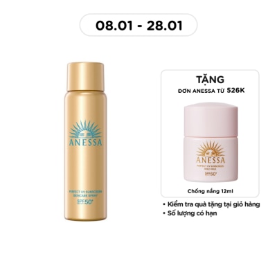 ANESSA Xịt Chống Nắng Anessa Dưỡng Da Đa Năng Bảo Vệ Hoàn Hảo Perfect UV SPF50+ PA++++ 60g