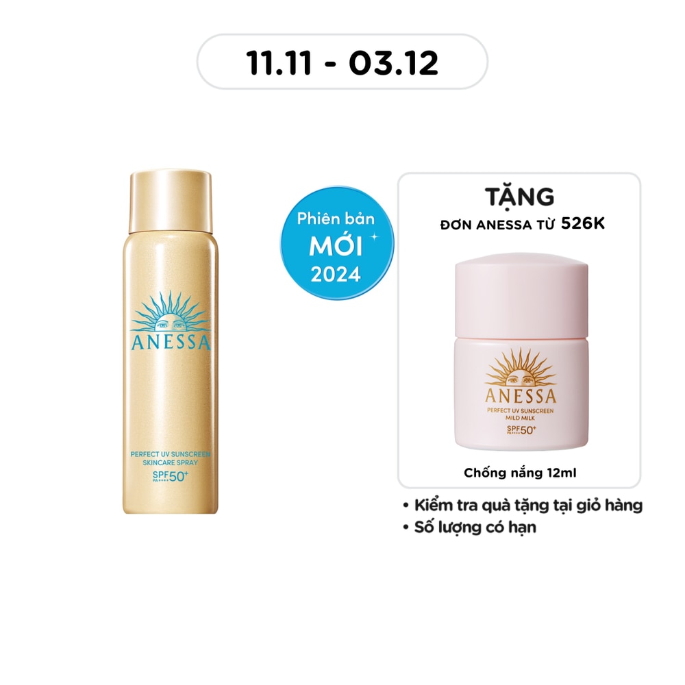 Xịt Chống Nắng Anessa Dưỡng Da Đa Năng Bảo Vệ Hoàn Hảo Perfect UV SPF50+ PA++++ 60g