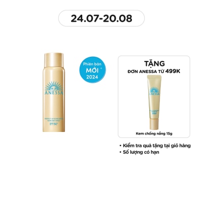 ANESSA Xịt Chống Nắng Anessa Dưỡng Da Đa Năng Bảo Vệ Hoàn Hảo Perfect UV SPF50+ PA++++ 60g