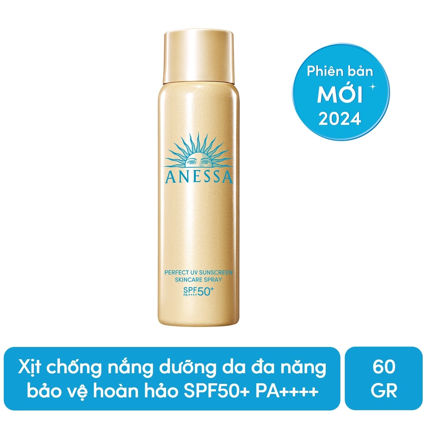 Xịt Chống Nắng Anessa Dưỡng Da Đa Năng Bảo Vệ Hoàn Hảo Perfect UV SPF50+ PA++++ 60g