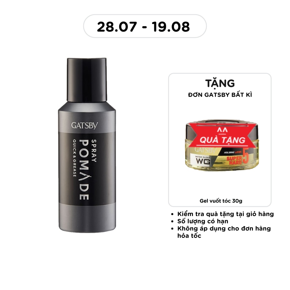 Keo Xịt Tạo Kiểu Tóc Gatsby Pomade Quick & Grease Spray 150ml