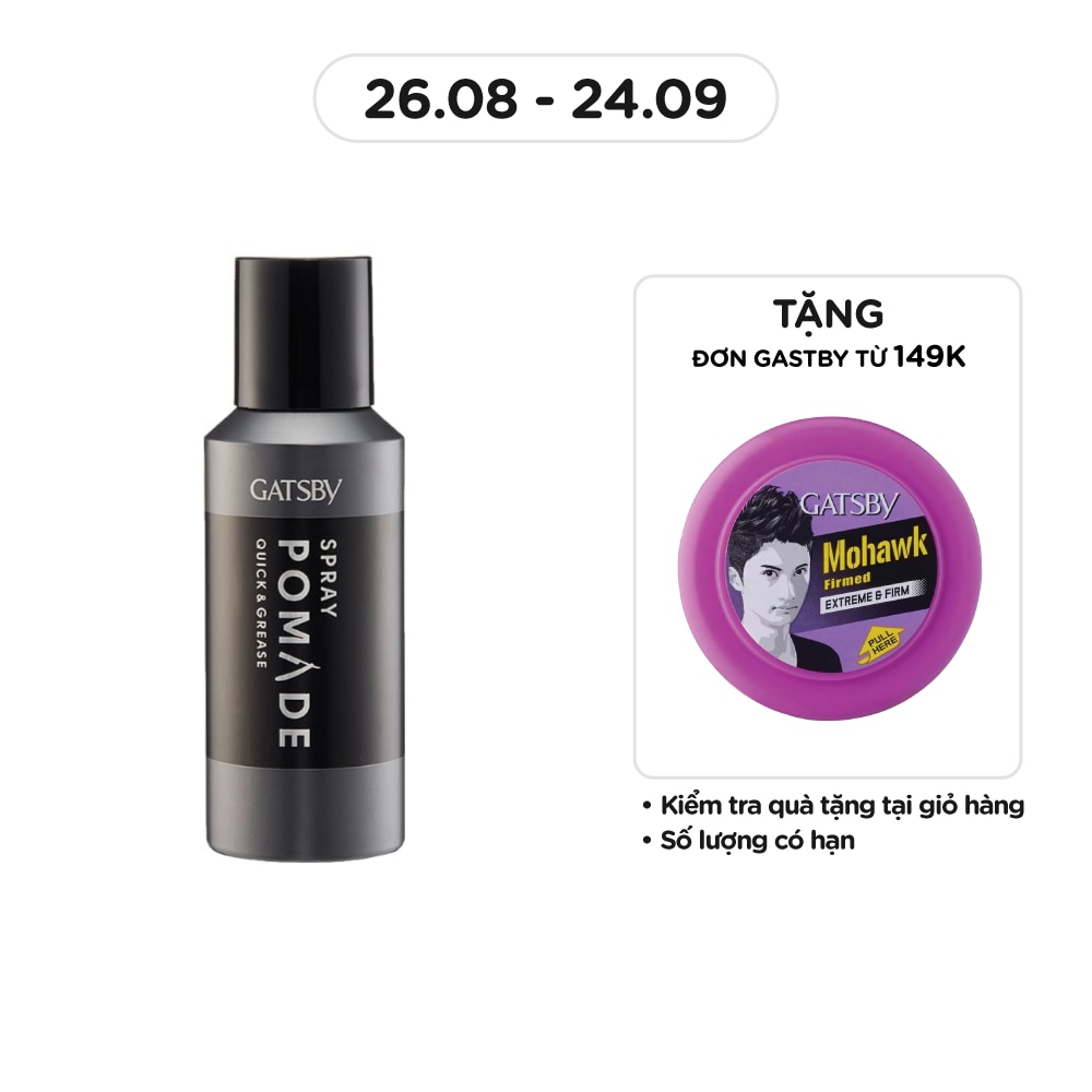 Keo Xịt Tạo Kiểu Tóc Gatsby Pomade Quick & Grease Spray 150ml