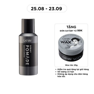 GATSBY - Keo Xịt Tạo Kiểu Tóc Gatsby Pomade Quick & Grease Spray 150ml image