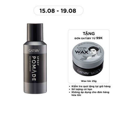 GATSBY - Keo Xịt Tạo Kiểu Tóc Gatsby Pomade Quick & Grease Spray 150ml image