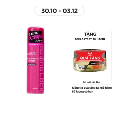 GATSBY Keo Xịt Tóc Gatsby Giữ Nếp Tóc Moving Lock Spray Extra Hard 170g