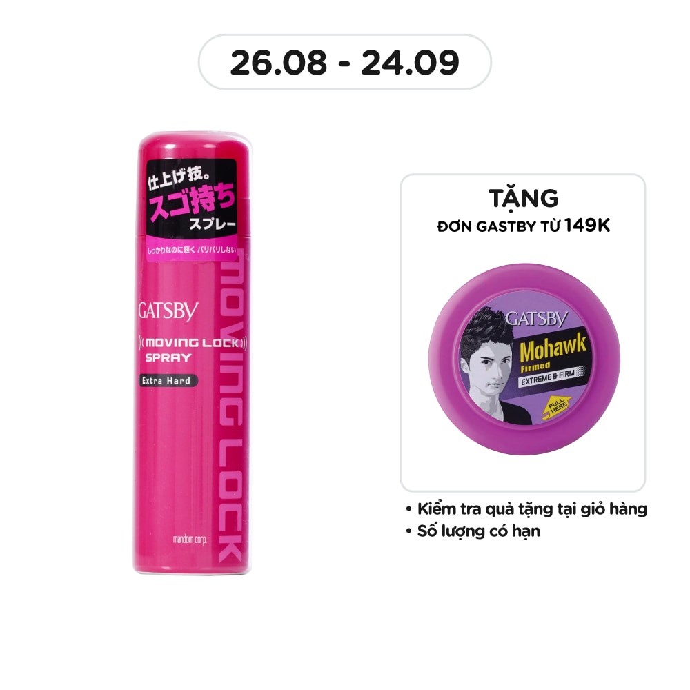 Keo Xịt Tóc Gatsby Giữ Nếp Tóc Moving Lock Spray Extra Hard 170g