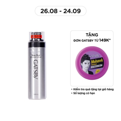 GATSBY Keo Xịt Tóc Gatsby Giữ Nếp Lâu và Không Gây Bết Dính Super Hard Set & Keep Spray 180g