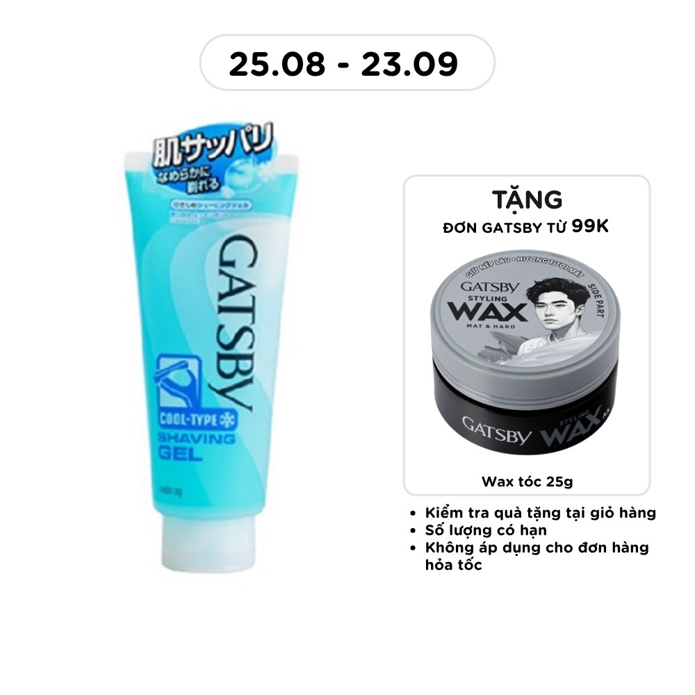 Gel Cạo Râu Gatsby Mát Lạnh Cool Type Shaving Gel 205g image