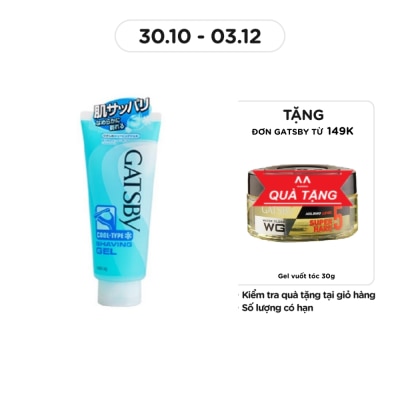 GATSBY Gel Cạo Râu Gatsby Mát Lạnh Cool Type Shaving Gel 205g